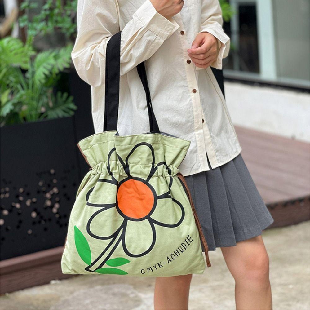 Fashion Drawstring Bag Korean Style Printed Handbag Lightweight Flower Shoulder Bag Women рожевий
Fashion Drawstring Bag Korean Style Printed Handbag Lightweight Flower Shoulder Bag Women рожевий