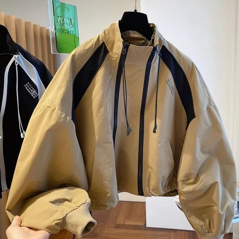 Корейские уличные куртки на двойной молнии для женщин, осенние пальто со стойкой, Y2k, с длинным рукавом, свободные топы Mujer XXL хаки
Корейские уличные куртки на двойной молнии для женщин, осенние пальто со стойкой, Y2k, с длинным рукавом, свободные топы Mujer XXL хаки