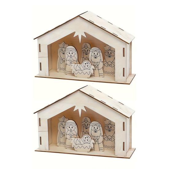 2 Sets Wooden Nativity Scene Unpainted DIY Christmas Craft Set Holiday Home Decor for Family Sunday School Church Activity 2 Sets
2 Sets Wooden Nativity Scene Unpainted DIY Christmas Craft Set Holiday Home Decor for Family Sunday School Church Activity 2 Sets