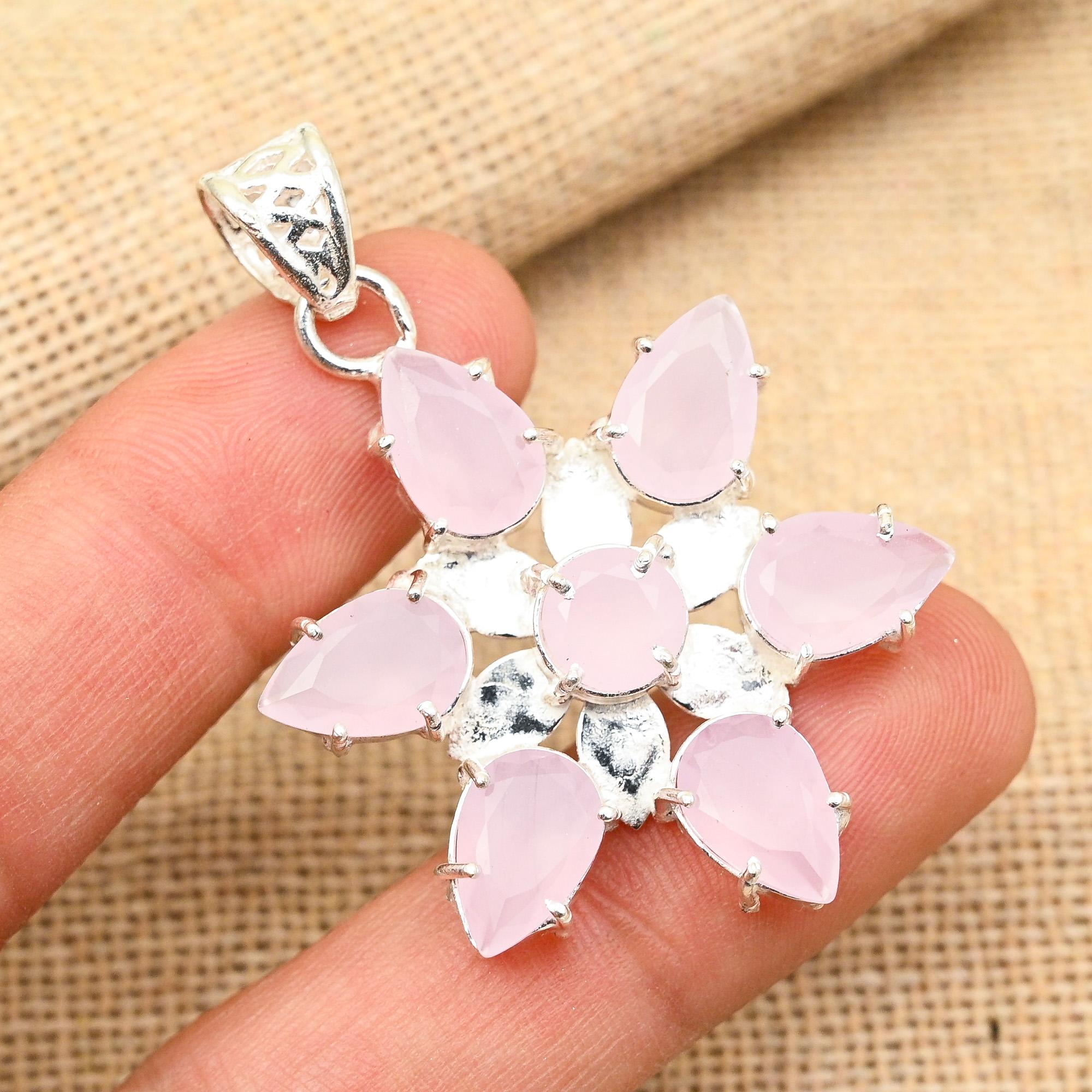 Pink Chalcedony Gemstone Handmade 925 Sterling Silver Jewelry Beauteous Pendant For Her
Pink Chalcedony Gemstone Handmade 925 Sterling Silver Jewelry Beauteous Pendant For Her