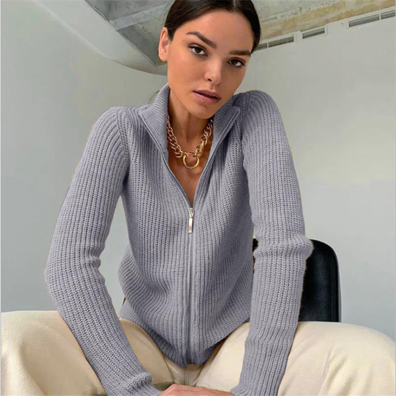 Вязаный кардиган на молнии с коротким свитером и полувысоким воротом, женская толстая теплая куртка, повседневная однотонная рубашка с длинными рукавами для поездок на работу и обратно, свободная рубашка, осень-зима S серый
Вязаный кардиган на молнии с коротким свитером и полувысоким воротом, женская толстая теплая куртка, повседневная однотонная рубашка с длинными рукавами для поездок на работу и обратно, свободная рубашка, осень-зима S серый
