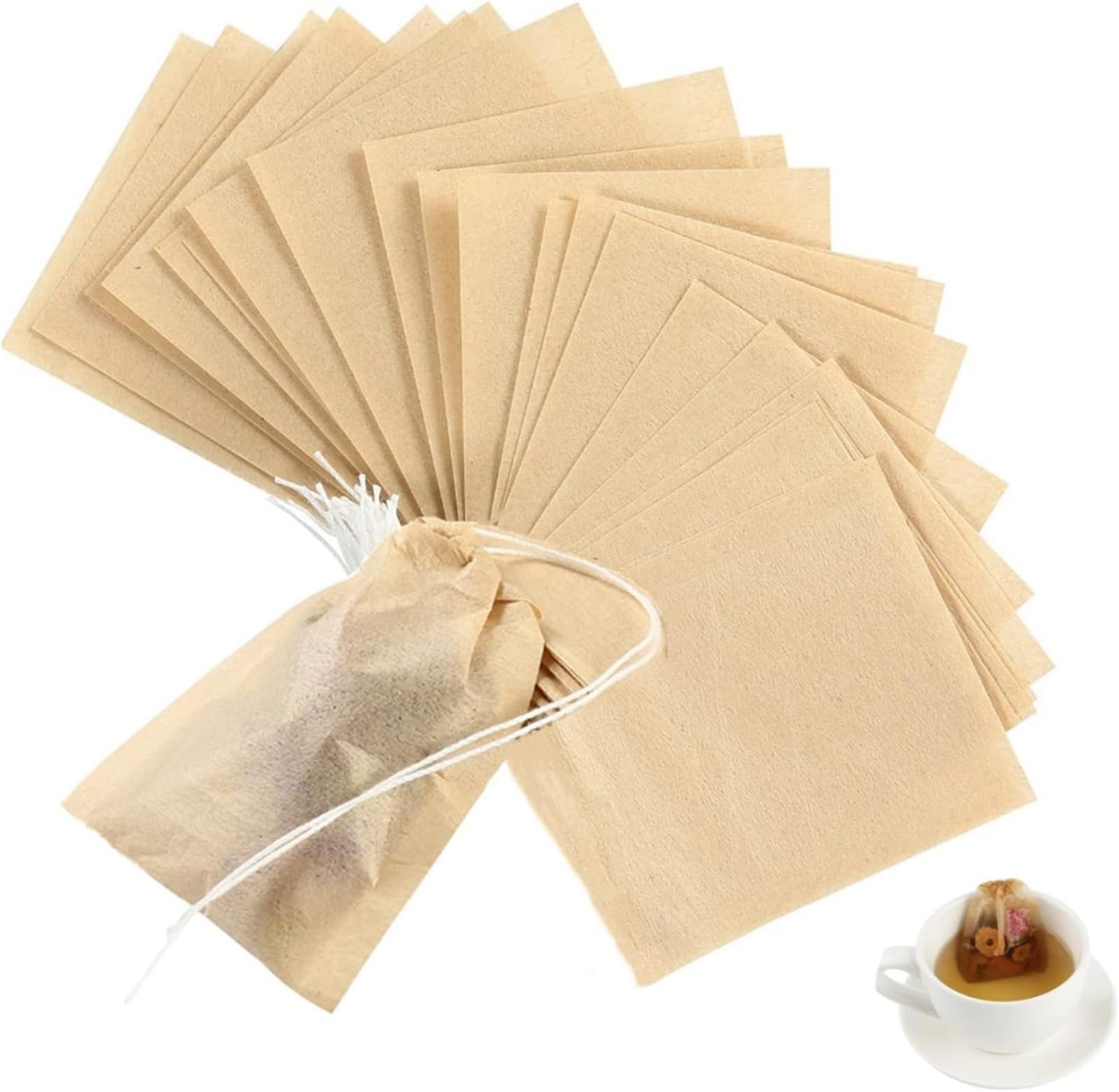 YFFSFDC Disposable Empty Tea Bags with Drawstring, Filter Paper, Strong Penetration, for Loose Leaf Tea & Coffee, 8cm x 10cm (200 count)
YFFSFDC Disposable Empty Tea Bags with Drawstring, Filter Paper, Strong Penetration, for Loose Leaf Tea & Coffee, 8cm x 10cm (200 count)