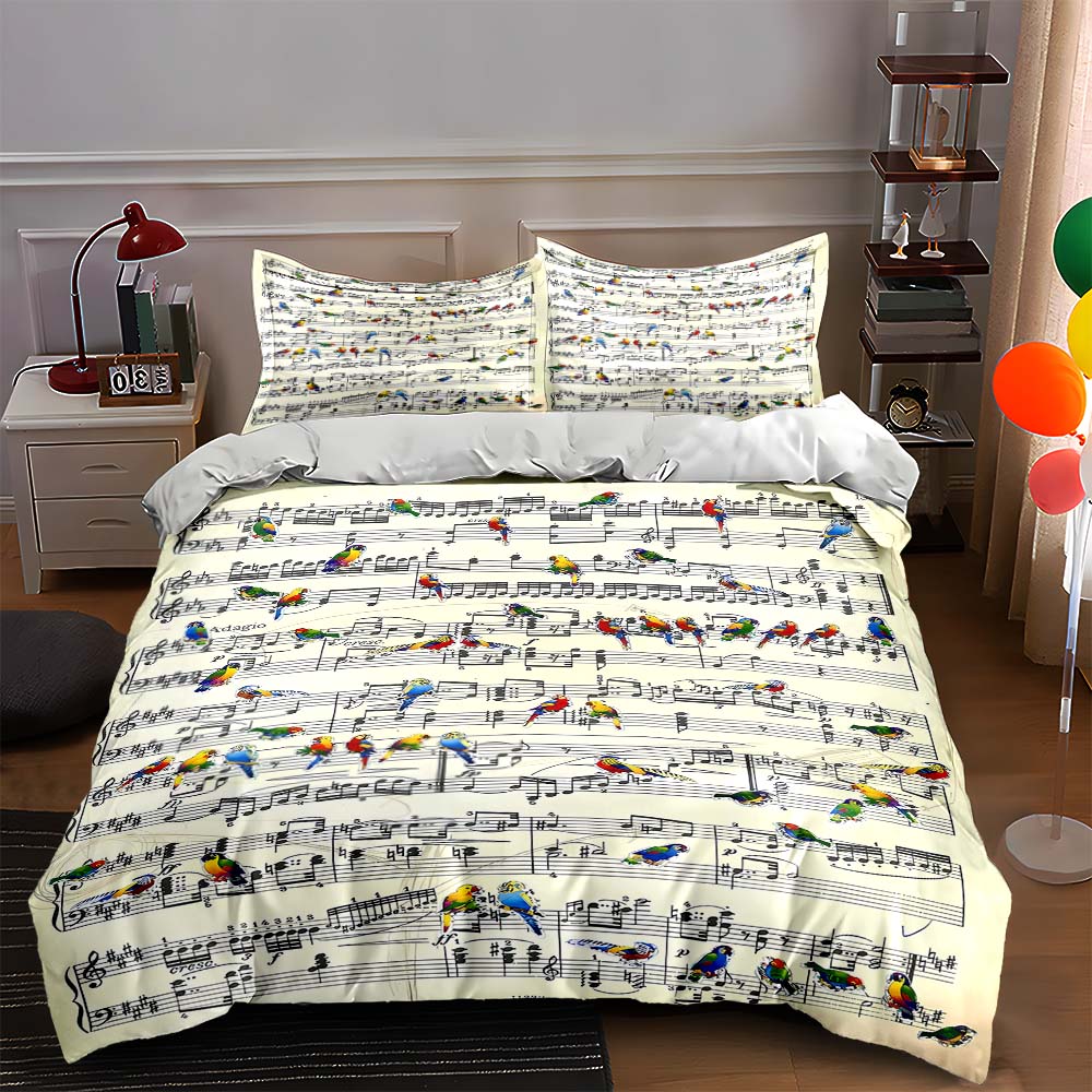Musical notes birds Bedding Duvet cover sets Duvet covers Pillowcases gifts (1 * Duvet Cover 2 * Pillowcases, without duvet insert) 135x200cm
Musical notes birds Bedding Duvet cover sets Duvet covers Pillowcases gifts (1 * Duvet Cover 2 * Pillowcases, without duvet insert) 135x200cm