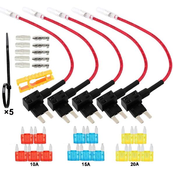 5Pcs Premium 12V / 24V Kleiner Add-a-Circuit Sicherungshalter, Klinge Sicherungshalter, KFZ Sicherung Tap, Flachsicherungsadapter mit 15Pcs Mini
5Pcs Premium 12V / 24V Kleiner Add-a-Circuit Sicherungshalter, Klinge Sicherungshalter, KFZ Sicherung Tap, Flachsicherungsadapter mit 15Pcs Mini