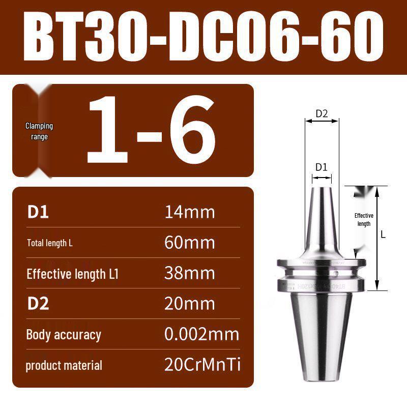 DC High Precision Pull-Back Tool Holder for BT30/BT40/BT50 - Small Diameter Deep Cavity CNC BBT40 Holder
DC High Precision Pull-Back Tool Holder for BT30/BT40/BT50 - Small Diameter Deep Cavity CNC BBT40 Holder