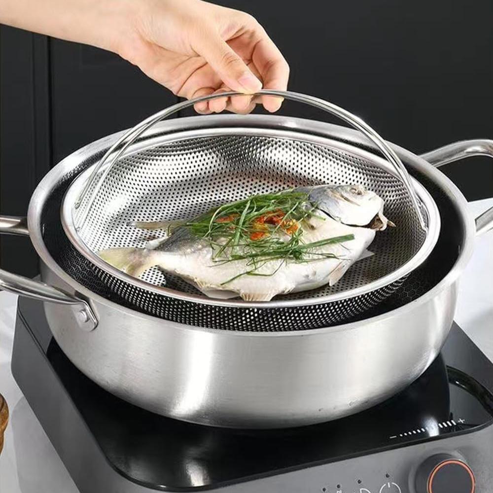 Multifunctional Stainless Steel Food Steamer with Handle Rice Pasta Fruit Cleaning Basket for Steamed Vegetables Steamed Seafood
Multifunctional Stainless Steel Food Steamer with Handle Rice Pasta Fruit Cleaning Basket for Steamed Vegetables Steamed Seafood