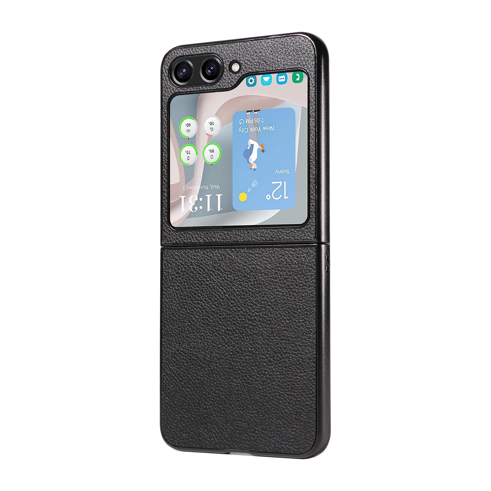 For Samsung Galaxy Z Flip5 5G Litchi Texture Phone Case PU Leather Coated PC Slim Fit Cover Dark Blue
For Samsung Galaxy Z Flip5 5G Litchi Texture Phone Case PU Leather Coated PC Slim Fit Cover Dark Blue