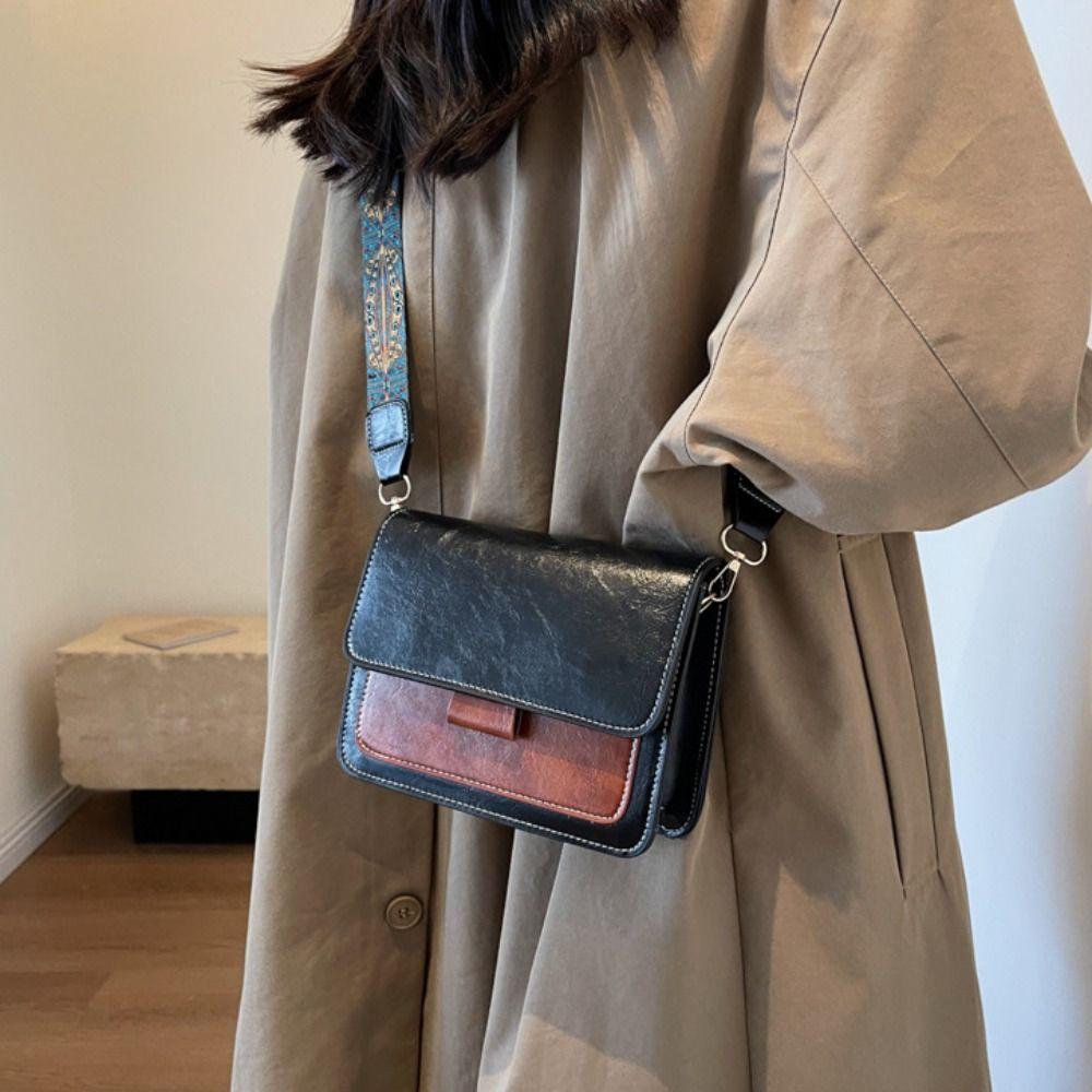 Сумка через плечо из искусственной кожи с широкими лямками, квадратная сумка, модная женская сумка через плечо
Сумка через плечо из искусственной кожи с широкими лямками, квадратная сумка, модная женская сумка через плечо