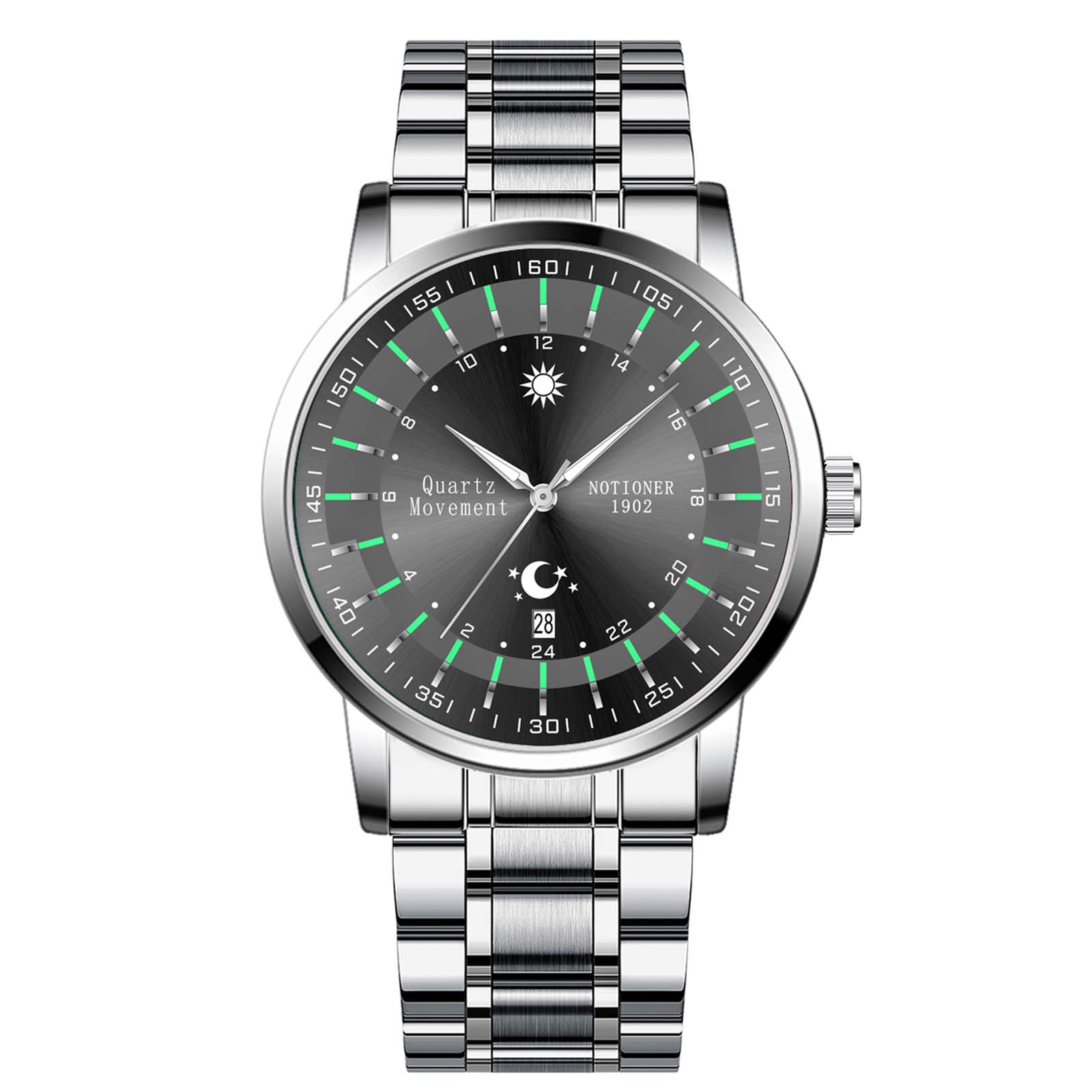 Fashion Sun and Moon Чоловічий годинник Календар Годинник Classic Business Годинник Великий циферблат Чоловічий годинник Кварцовий чоловічий годинник Круглий чоловічий годинник срібний
Fashion Sun and Moon Чоловічий годинник Календар Годинник Classic Business Годинник Великий циферблат Чоловічий годинник Кварцовий чоловічий годинник Круглий чоловічий годинник срібний