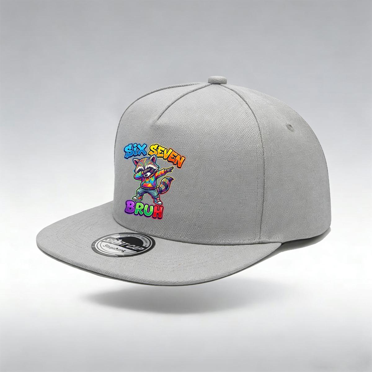 1/2PC Flat Brim Snapback Hat, Breathable, Raccoon DAB SIX SEVEN Bruh Print, Hip Hop Streetwear for Men Women сірий
1/2PC Flat Brim Snapback Hat, Breathable, Raccoon DAB SIX SEVEN Bruh Print, Hip Hop Streetwear for Men Women сірий