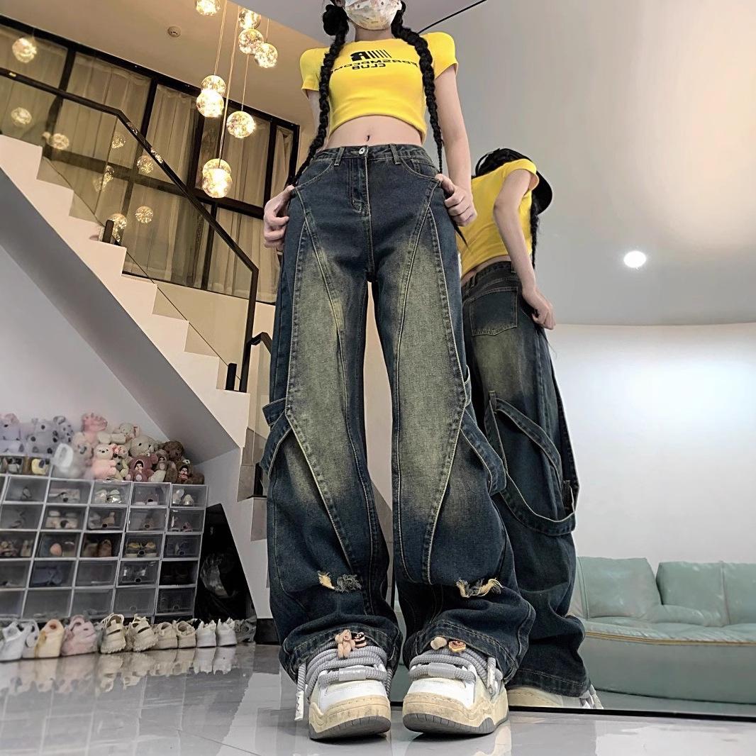 High Street Retro High-Waist Loose Fit Women s Jeans - Spring/Autumn Straight & Wide Leg Style M синий
High Street Retro High-Waist Loose Fit Women s Jeans - Spring/Autumn Straight & Wide Leg Style M синий