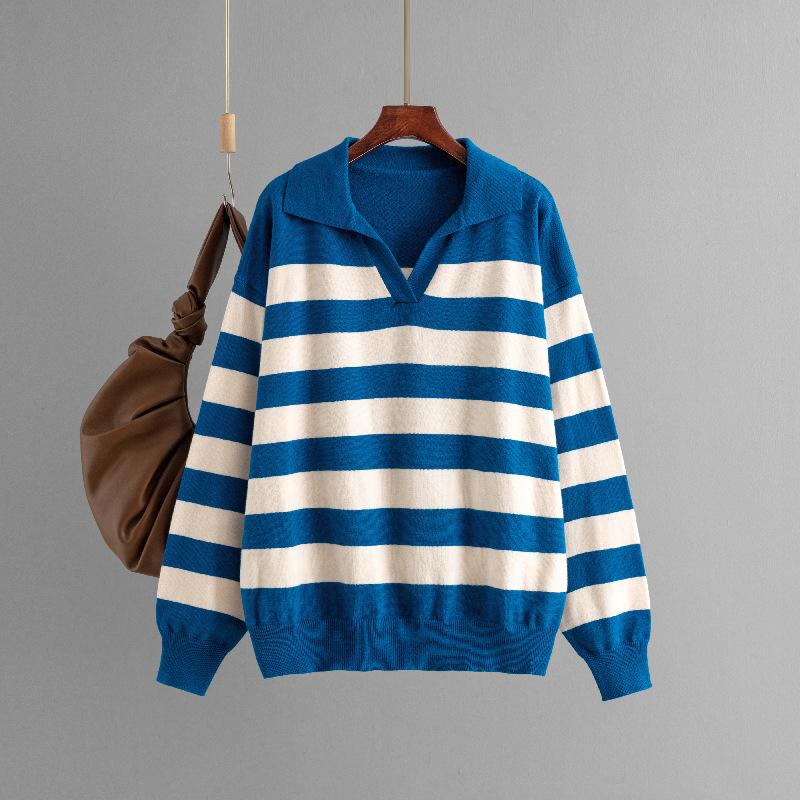 Женские свитера на осень и зиму со свободными и напускными лацканами, а также универсальные повседневные полосатые вязаные модели one size синий
Женские свитера на осень и зиму со свободными и напускными лацканами, а также универсальные повседневные полосатые вязаные модели one size синий