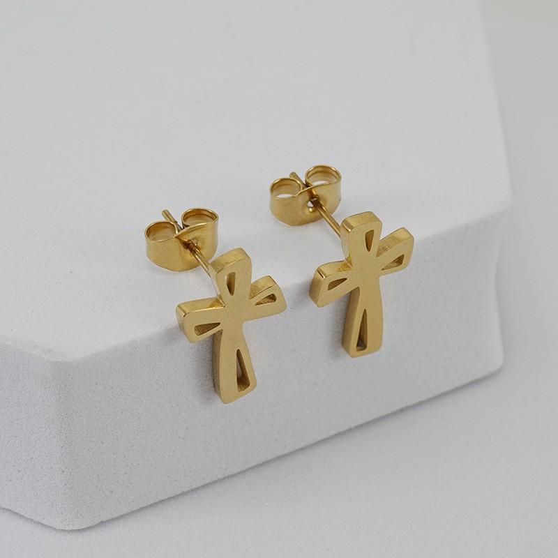 Stainless steel cross diamond stud earrings women s 18K titanium steel versatile earrings earrings 18K
Stainless steel cross diamond stud earrings women s 18K titanium steel versatile earrings earrings 18K