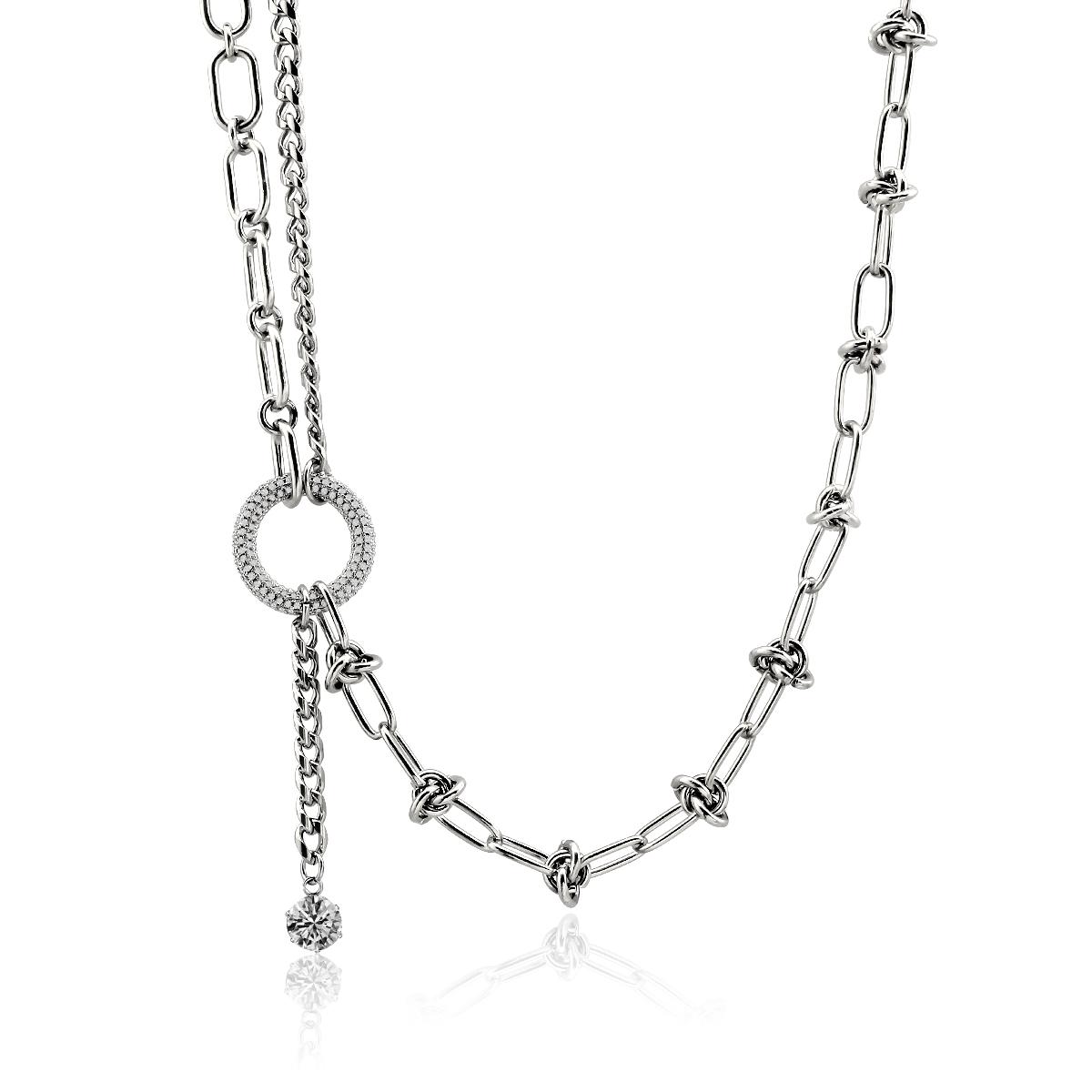 Fashion Gold Silver Match Plated Asymmetric Necklace for Women Stackable Stainless Steel Necklace with Zirconia серебряный
Fashion Gold Silver Match Plated Asymmetric Necklace for Women Stackable Stainless Steel Necklace with Zirconia серебряный