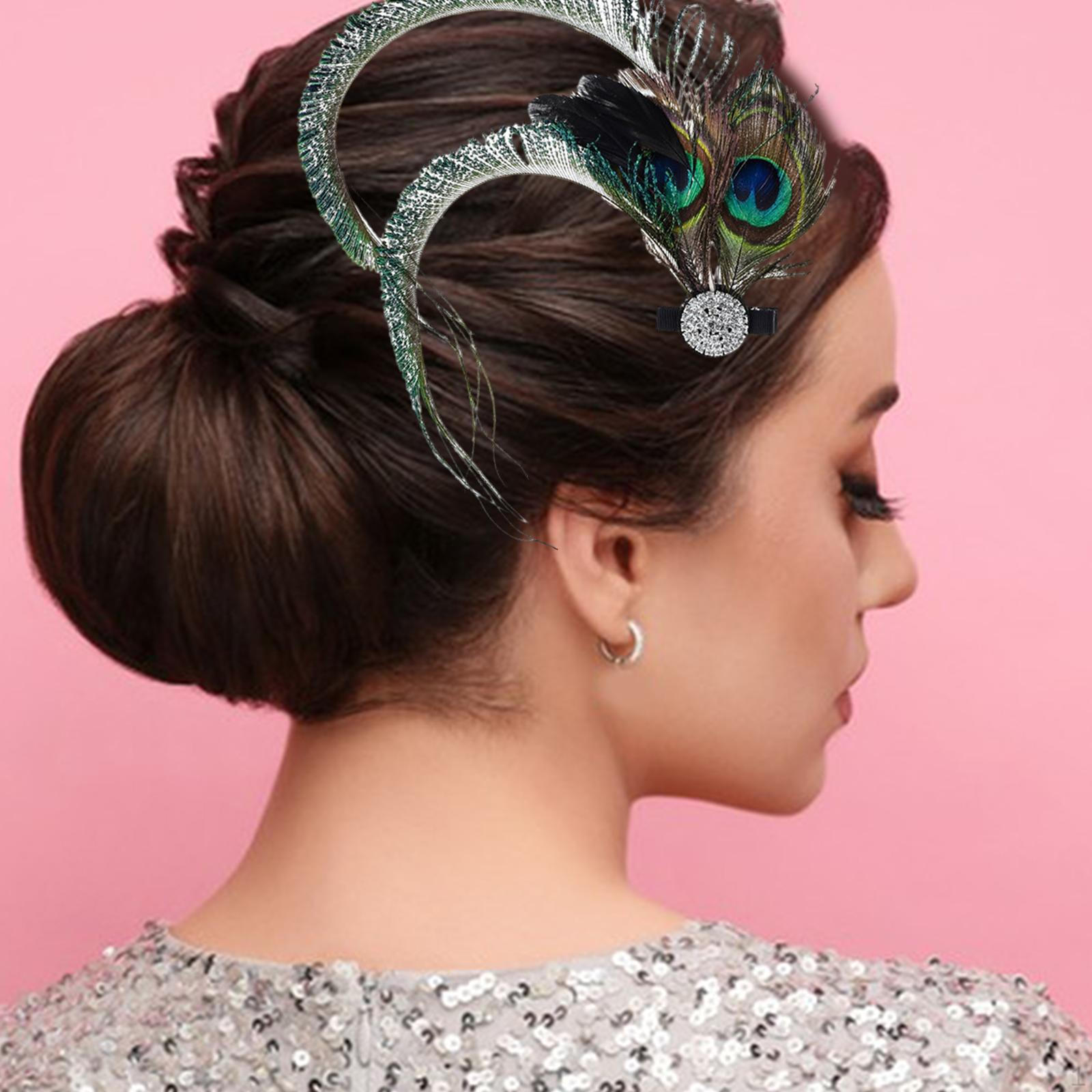 Заколки для волос с павлиньими перьями для женщин, элегантные аксессуары, повязка на голову для девочек, фестиваль выпускного вечера style A