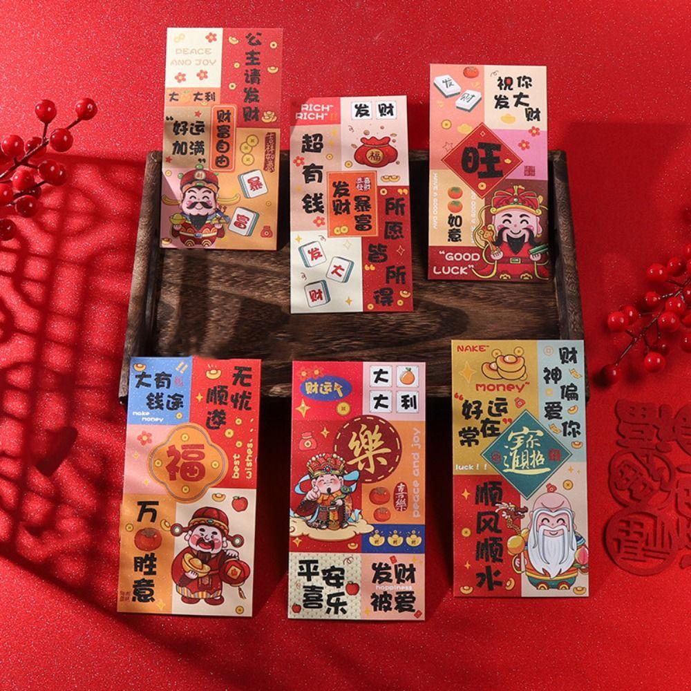 6pcs/set Blessing Words Red Envelopes Cartoon Luck Money Bag Snake Year Hongbao Spring Festival 6pcs/set
6pcs/set Blessing Words Red Envelopes Cartoon Luck Money Bag Snake Year Hongbao Spring Festival 6pcs/set