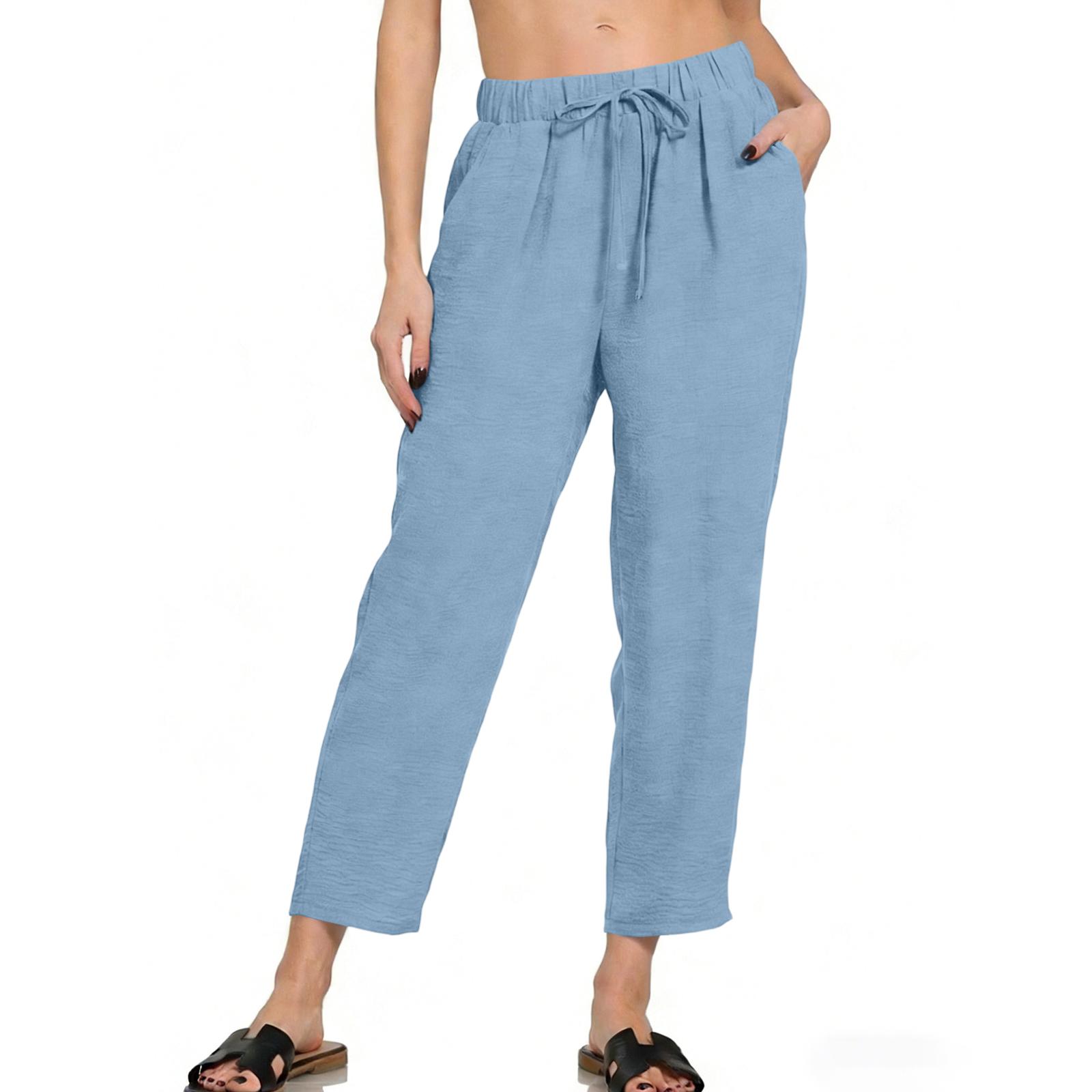 Women s Slanted Pocket Elastic Waist Cropped Pants Casual Cotton And Linen Pants L
Women s Slanted Pocket Elastic Waist Cropped Pants Casual Cotton And Linen Pants L