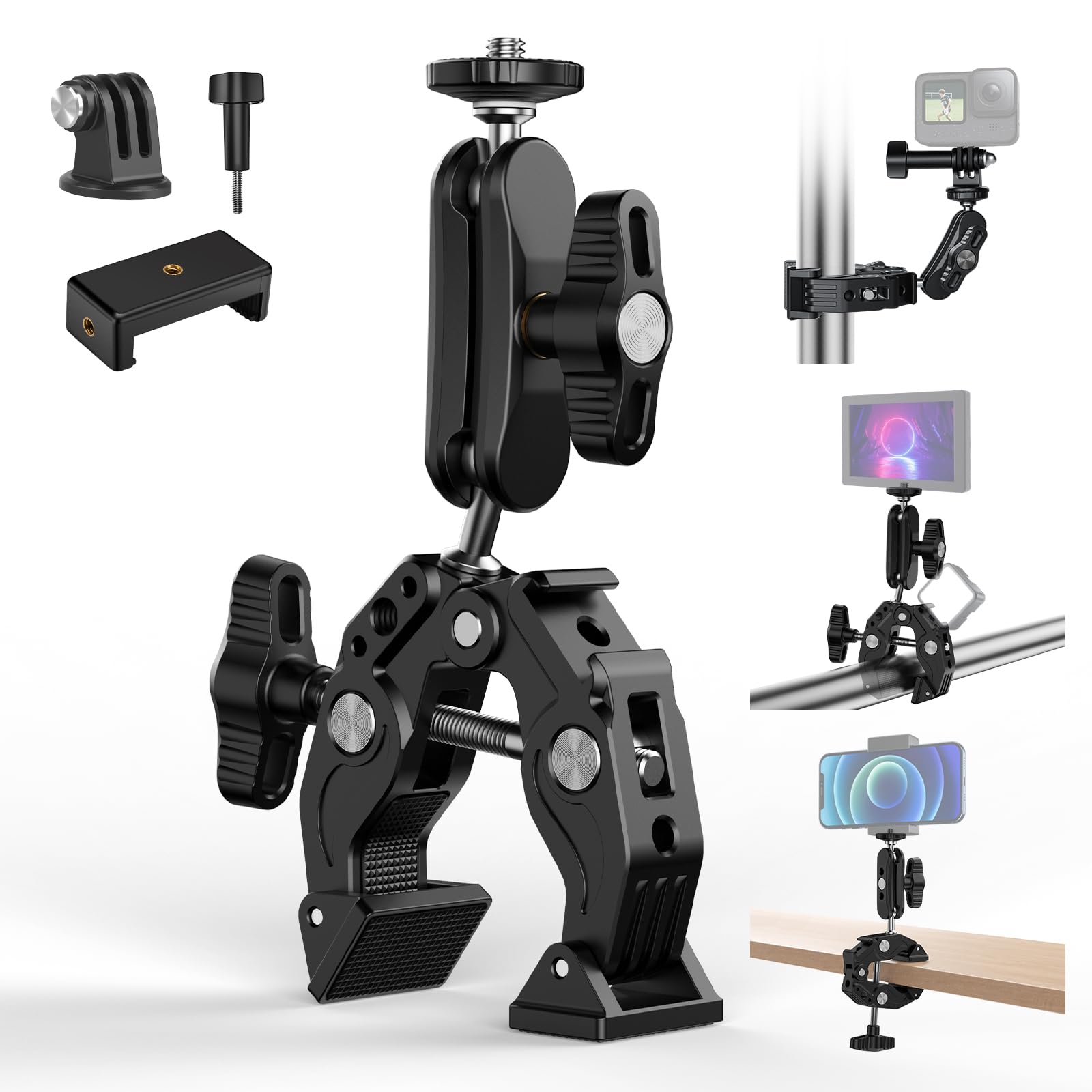 TELESIN Super Clamp Rotation Camera Mount Detachable Magic Arm Bike Bike Motorcycle Clip Mount Camera Gripper GoPro Accessories Screw Hole Cold Shoe чорний
TELESIN Super Clamp Rotation Camera Mount Detachable Magic Arm Bike Bike Motorcycle Clip Mount Camera Gripper GoPro Accessories Screw Hole Cold Shoe чорний