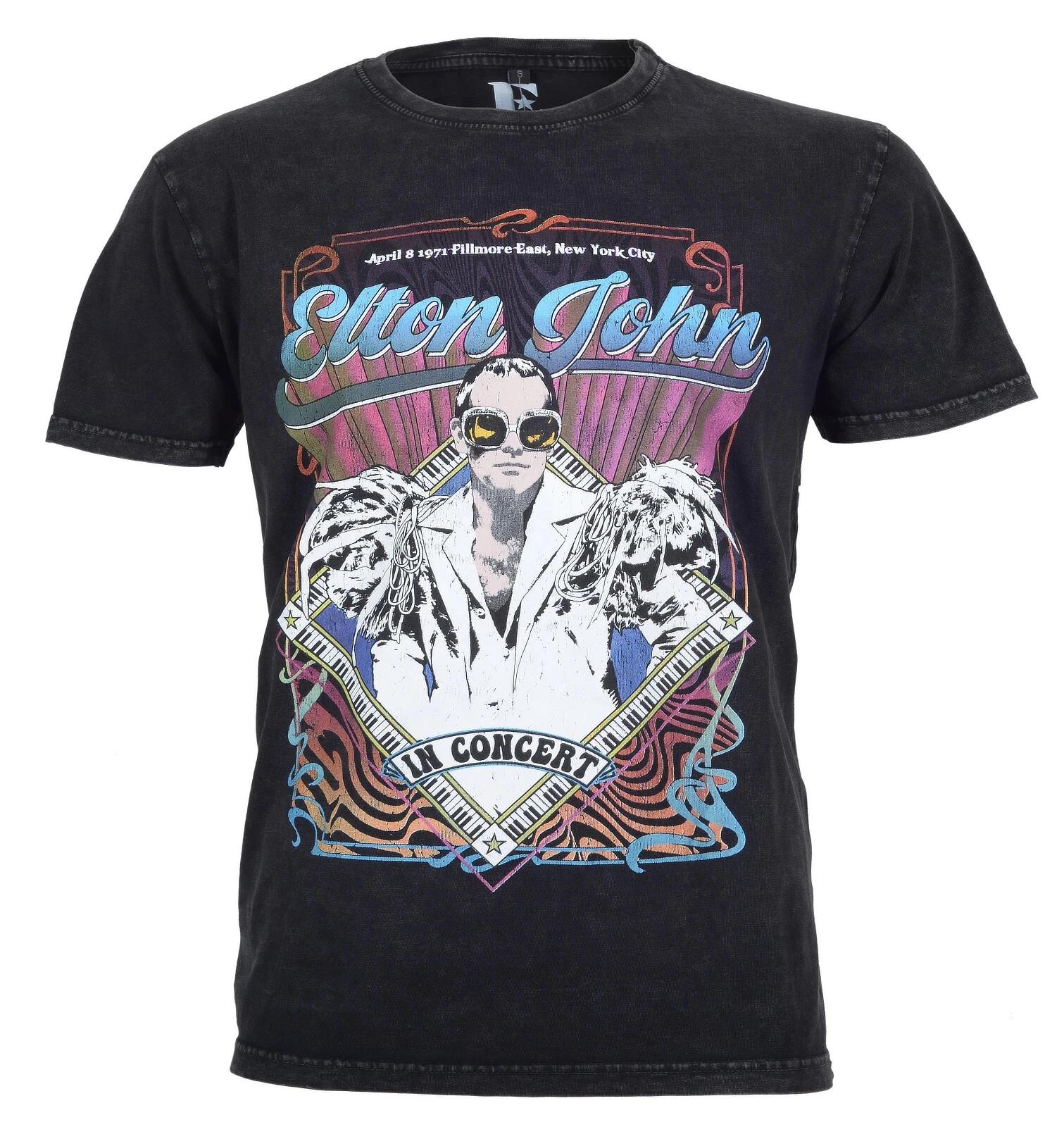 Official Elton John T Shirt Psychedelic Vintage Concert Flyer Premium Black New S
Official Elton John T Shirt Psychedelic Vintage Concert Flyer Premium Black New S