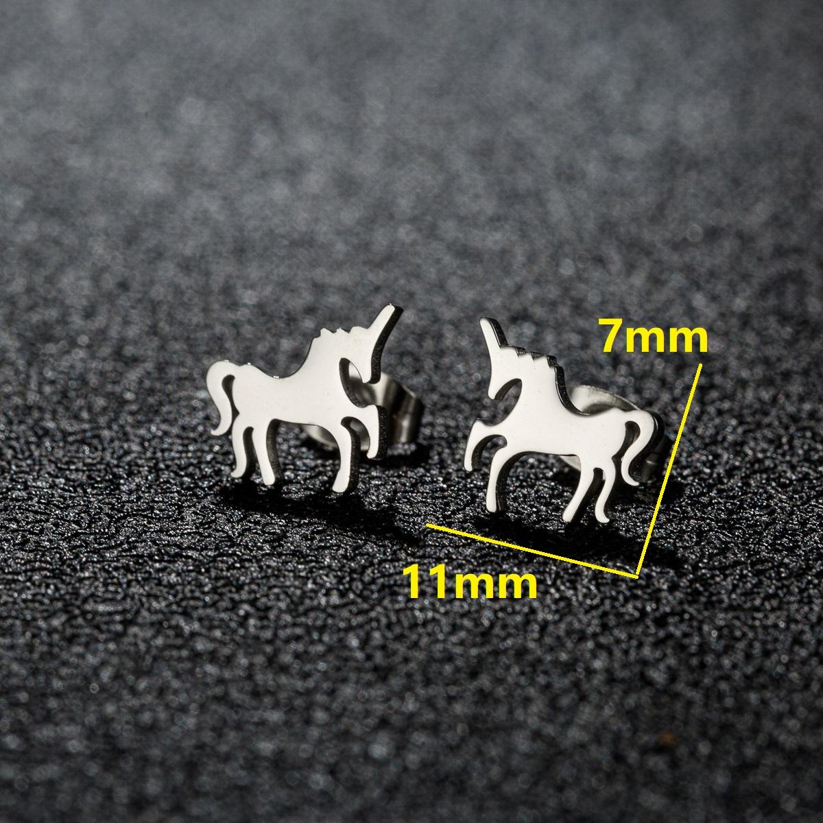 Cute Animals Unicorn Stud Earrings For Women Golded Color Tragus Stainless Steel Ear Piercing Earring Birthday Zircon Gifts Copper color
Cute Animals Unicorn Stud Earrings For Women Golded Color Tragus Stainless Steel Ear Piercing Earring Birthday Zircon Gifts Copper color