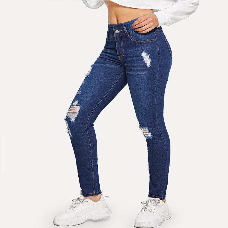 2021 Spring/Autumn Women s Ripped Jeans: European/American Style Student Trousers 2XL темно-синий
2021 Spring/Autumn Women s Ripped Jeans: European/American Style Student Trousers 2XL темно-синий