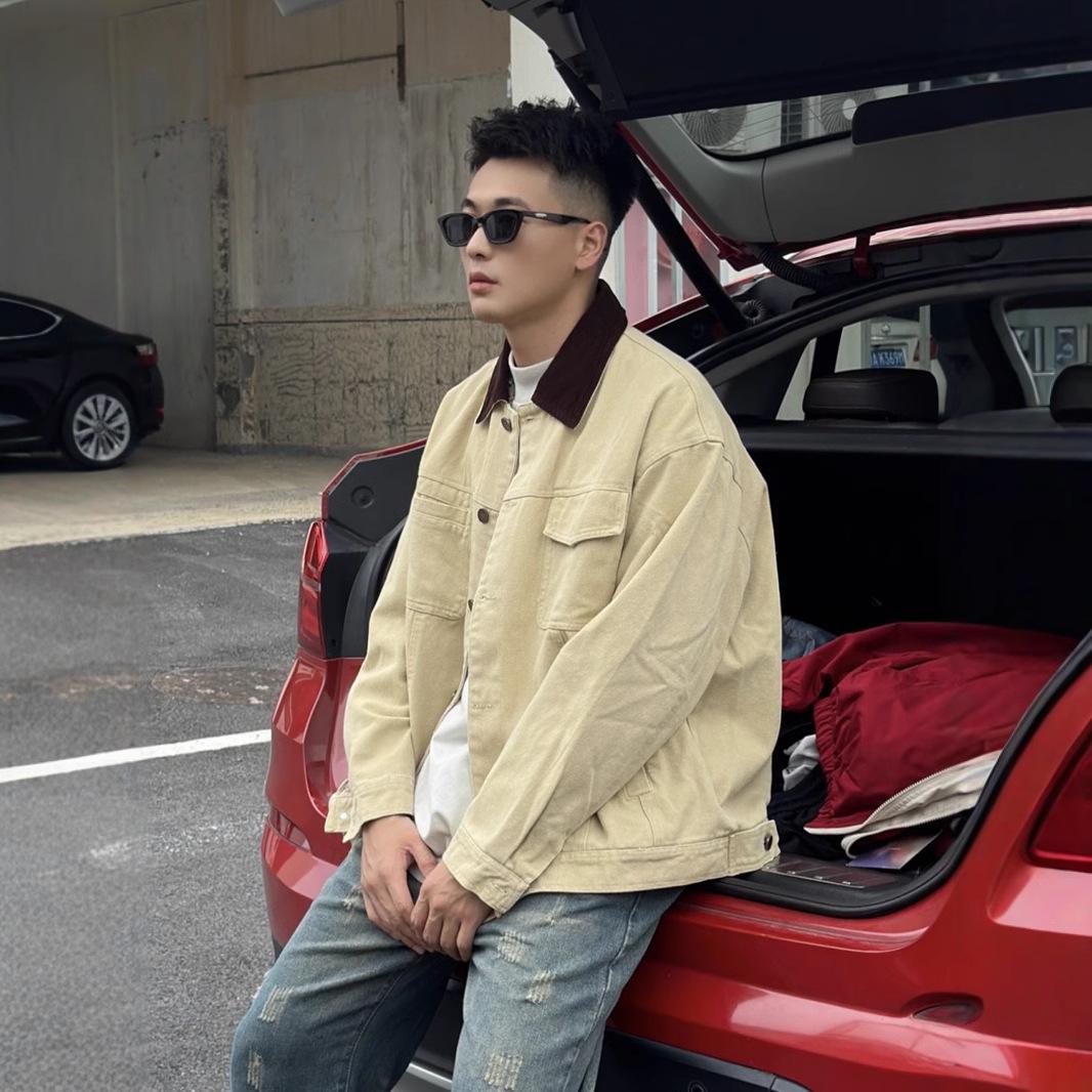 Мужская куртка в стиле ретро из лоскутов денима: Американский дизайн в стиле колор-блок, тренд хай-стрит, отложной воротник. XL хаки
Мужская куртка в стиле ретро из лоскутов денима: Американский дизайн в стиле колор-блок, тренд хай-стрит, отложной воротник. XL хаки