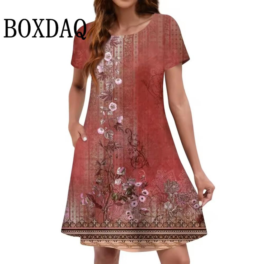 Printed Loose Plus Size Dresses Women Fashion Short Sleeve Casual Daily Wear Summer Dresses 6XL
Printed Loose Plus Size Dresses Women Fashion Short Sleeve Casual Daily Wear Summer Dresses 6XL