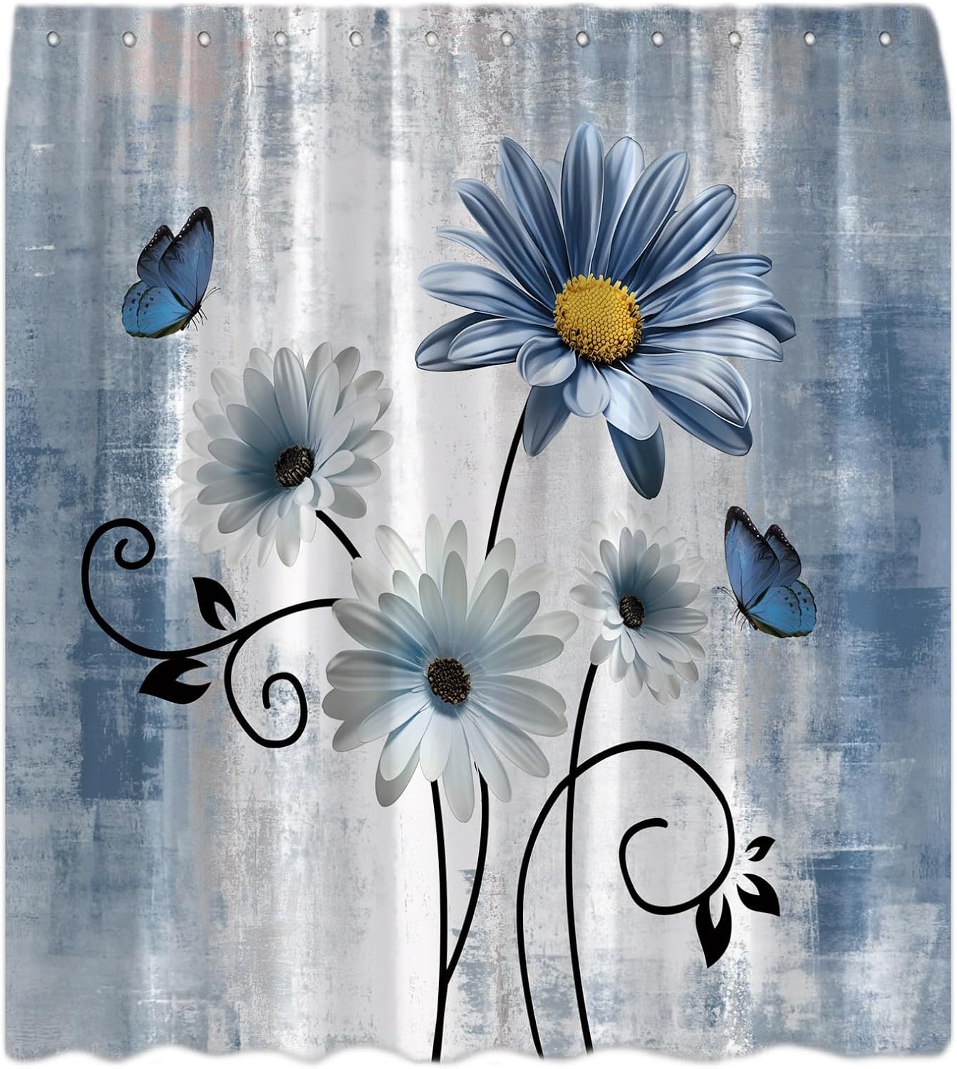 Rustic Farmhouse Shower Curtain Purple Daisy Floral Flowers and Butterfly Country Abstract Art Bath Curtain with Hooks 90x180CM
Rustic Farmhouse Shower Curtain Purple Daisy Floral Flowers and Butterfly Country Abstract Art Bath Curtain with Hooks 90x180CM
