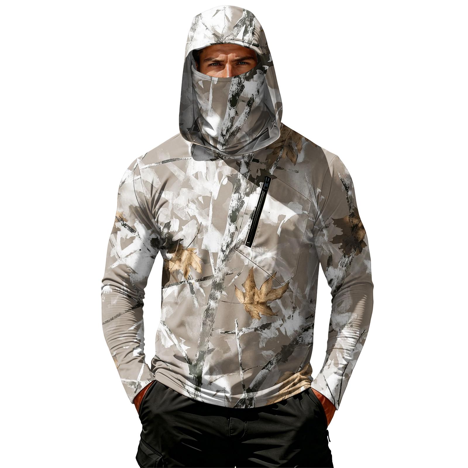 Men s Casual Leaf Camouflage Print Hooded Long Sleeve Sun Protection Shirt Lightweight Breathable Outdoor Activewear Top for Hiking Fishing S
Men s Casual Leaf Camouflage Print Hooded Long Sleeve Sun Protection Shirt Lightweight Breathable Outdoor Activewear Top for Hiking Fishing S