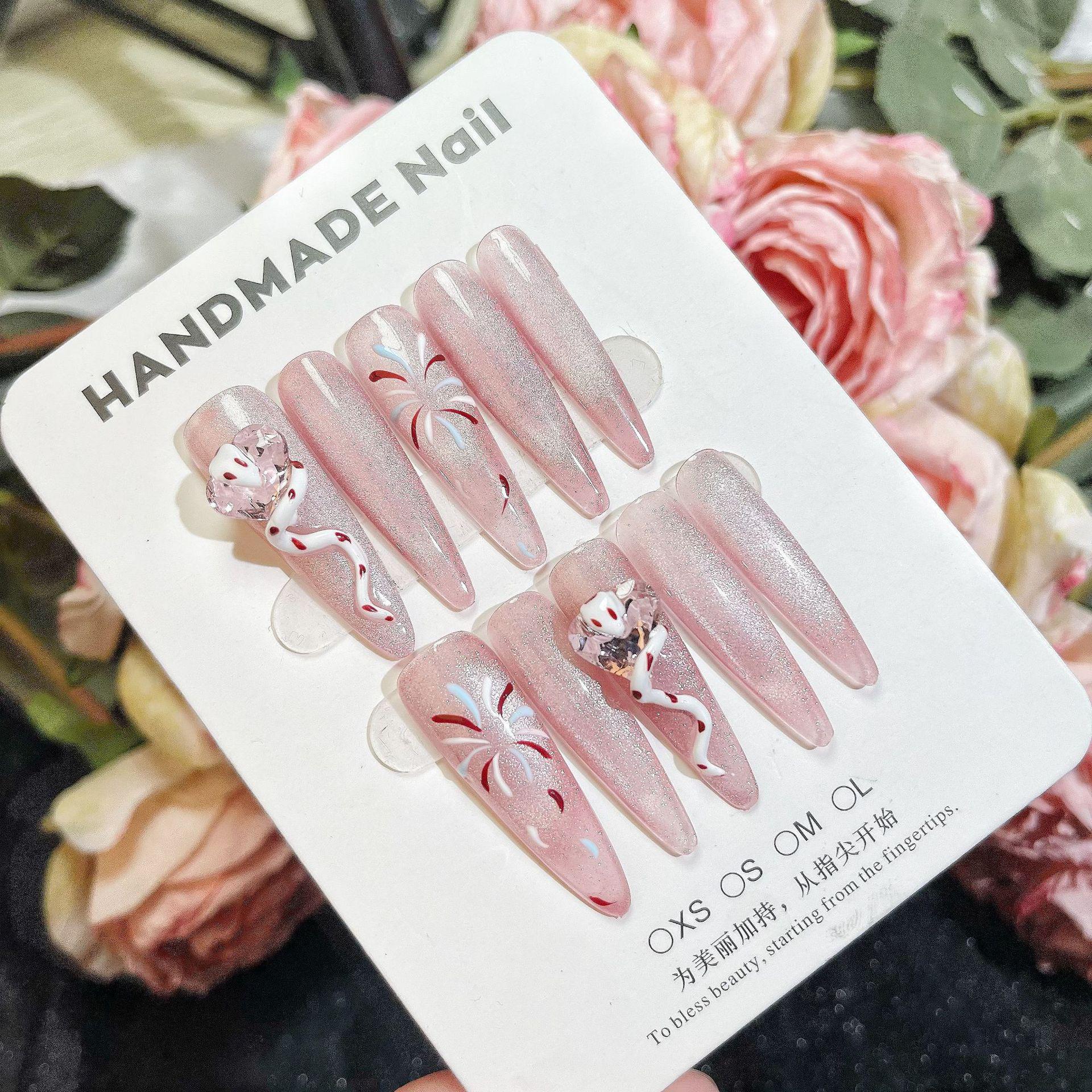 Artisan Fairy Light Pink Snake Wrap Crystal Heart Nail Decals - Luxurious Nail Pieces for a Radiant Look Small
Artisan Fairy Light Pink Snake Wrap Crystal Heart Nail Decals - Luxurious Nail Pieces for a Radiant Look Small