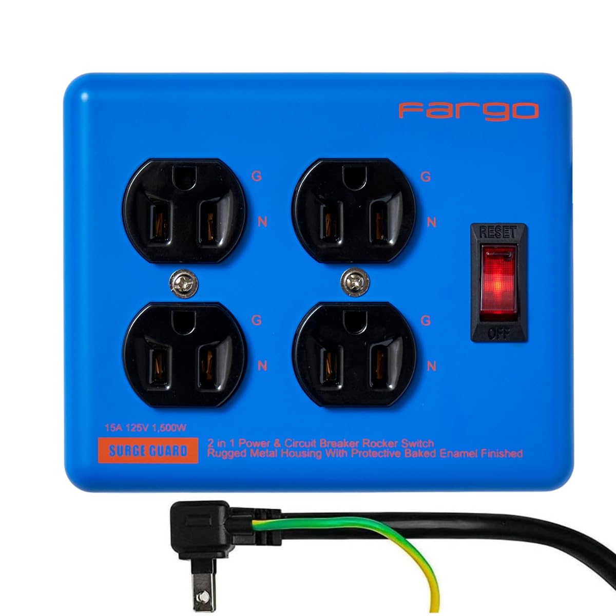 Fargo STEEL TAP Power Strip, 1.8m (4 Outlets, Blue, 1.8m), Stylish Iron Construction for Interior Design, DIY, and Garage Use
Fargo STEEL TAP Power Strip, 1.8m (4 Outlets, Blue, 1.8m), Stylish Iron Construction for Interior Design, DIY, and Garage Use