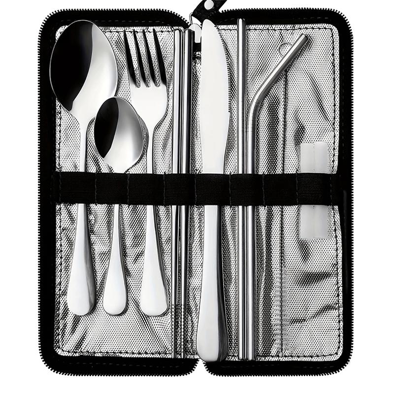 10Pcs Portable Utensils Travel Camping Cutlery Set Stainless Steel Tableware Set Knife Fork Spoon Chopsticks Straw Brush Gift серебряный
10Pcs Portable Utensils Travel Camping Cutlery Set Stainless Steel Tableware Set Knife Fork Spoon Chopsticks Straw Brush Gift серебряный