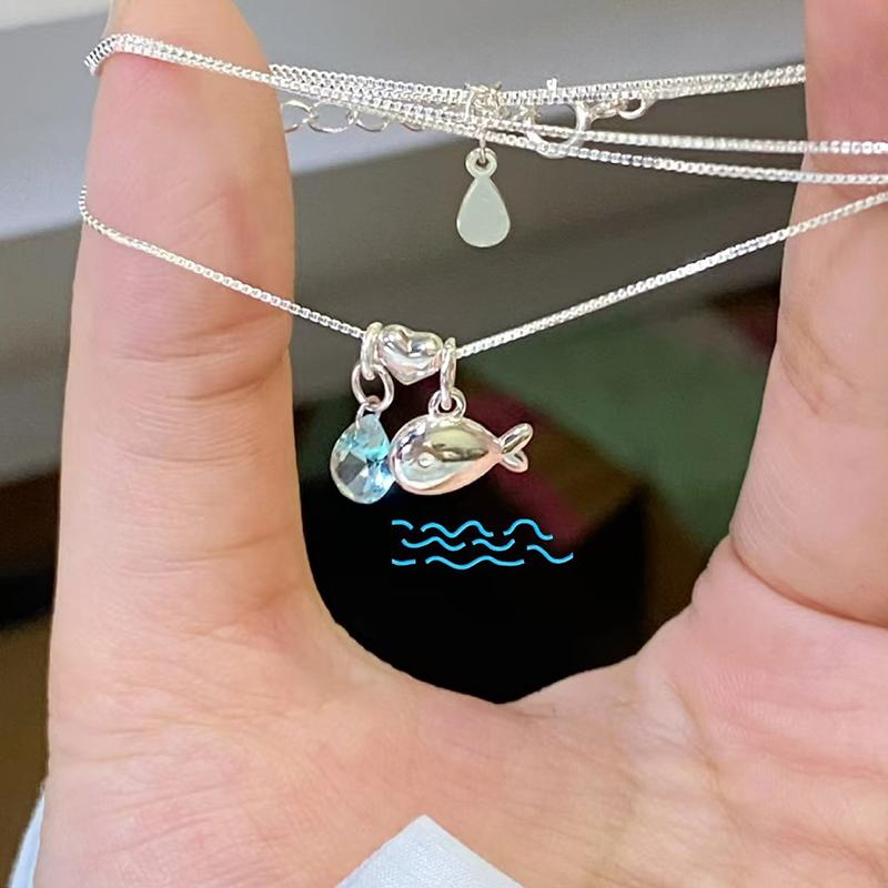 Fish Blue Zircon Pendant Necklace For Women Cute Clavicle Chain Luxury Niche Design Jewelry Gifts Wholesale
Fish Blue Zircon Pendant Necklace For Women Cute Clavicle Chain Luxury Niche Design Jewelry Gifts Wholesale