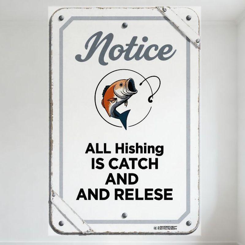 Vintage Fishing Notice Tin Sign - Rectangular White Metal Sign with Gray Border & Rivets, Orange Fish Logo, Catch and Release 20x30cm(7.8x11.8inch)
Vintage Fishing Notice Tin Sign - Rectangular White Metal Sign with Gray Border & Rivets, Orange Fish Logo, Catch and Release 20x30cm(7.8x11.8inch)