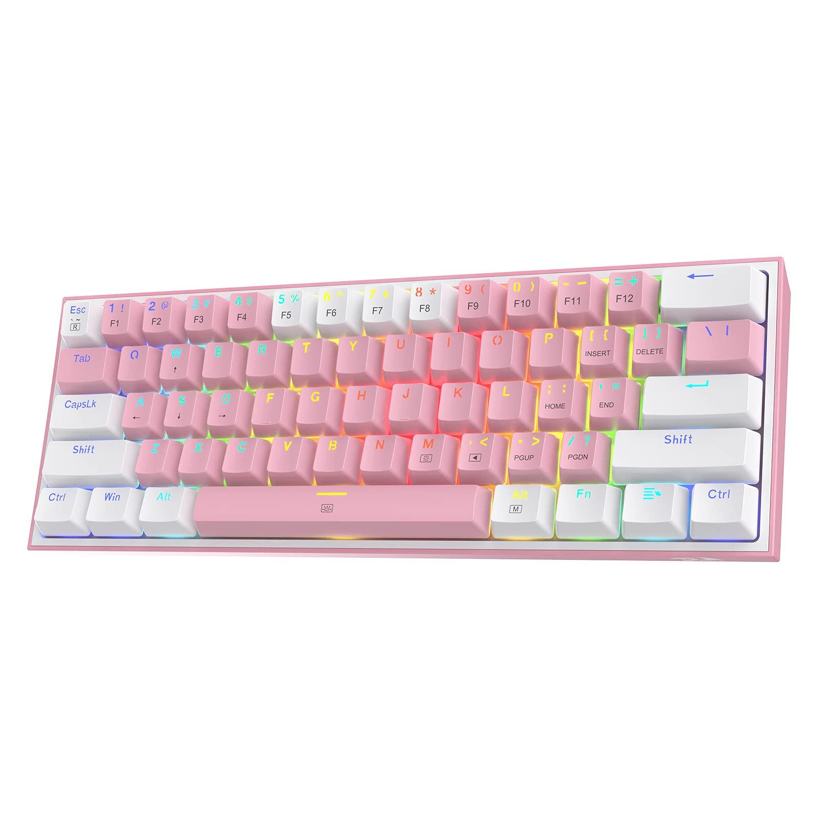 Компактна механічна клавіатура Redragon K617 Fizz із дротовою RGB-світлою, 61 клавіша з гарячою заміною та біло-рожевими ковпачками Linear Red Switch Pro
Компактна механічна клавіатура Redragon K617 Fizz із дротовою RGB-світлою, 61 клавіша з гарячою заміною та біло-рожевими ковпачками Linear Red Switch Pro