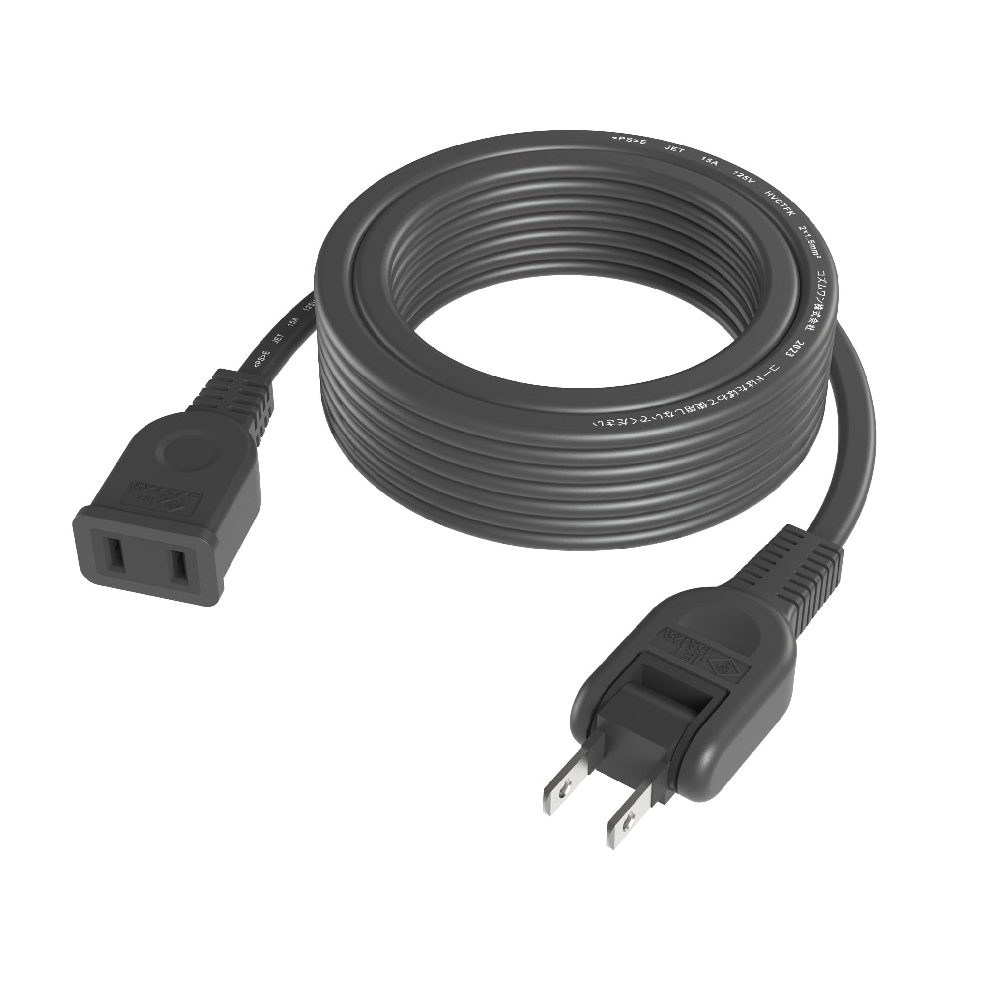 Extension Cord, 0.1m-10m, Single Outlet, Black, 10cm-10m, 15A, 1500W, Tracking-Resistant, Double-Coated, Insulated Cap, AC Adapter, Neat Connection,
Extension Cord, 0.1m-10m, Single Outlet, Black, 10cm-10m, 15A, 1500W, Tracking-Resistant, Double-Coated, Insulated Cap, AC Adapter, Neat Connection,