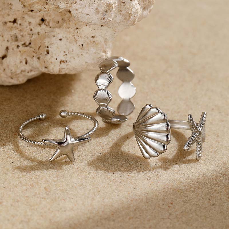 3Pcs/Set Stainless Steel Starfish Shell Rings Set For Women Vintage Gold Color Open Adjustable Ring Summer Beach Zircon Gifts
3Pcs/Set Stainless Steel Starfish Shell Rings Set For Women Vintage Gold Color Open Adjustable Ring Summer Beach Zircon Gifts