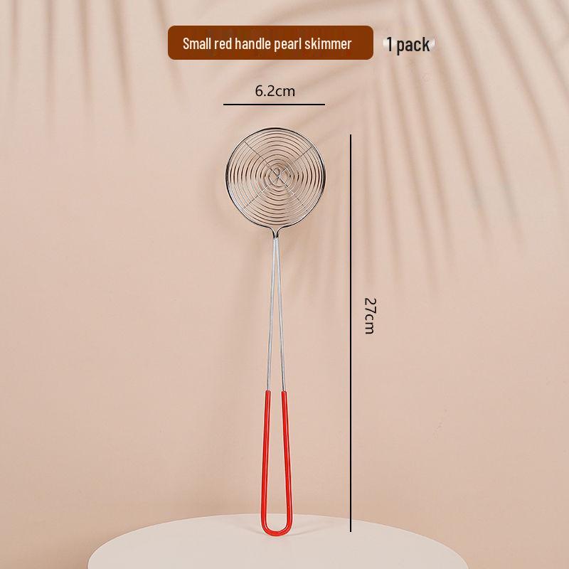 Stainless Steel Red Handle Skimmer Spoon for Milk Tea, Pearl, Grass Jelly, Ice Jelly, and Small Ingredients.
Stainless Steel Red Handle Skimmer Spoon for Milk Tea, Pearl, Grass Jelly, Ice Jelly, and Small Ingredients.