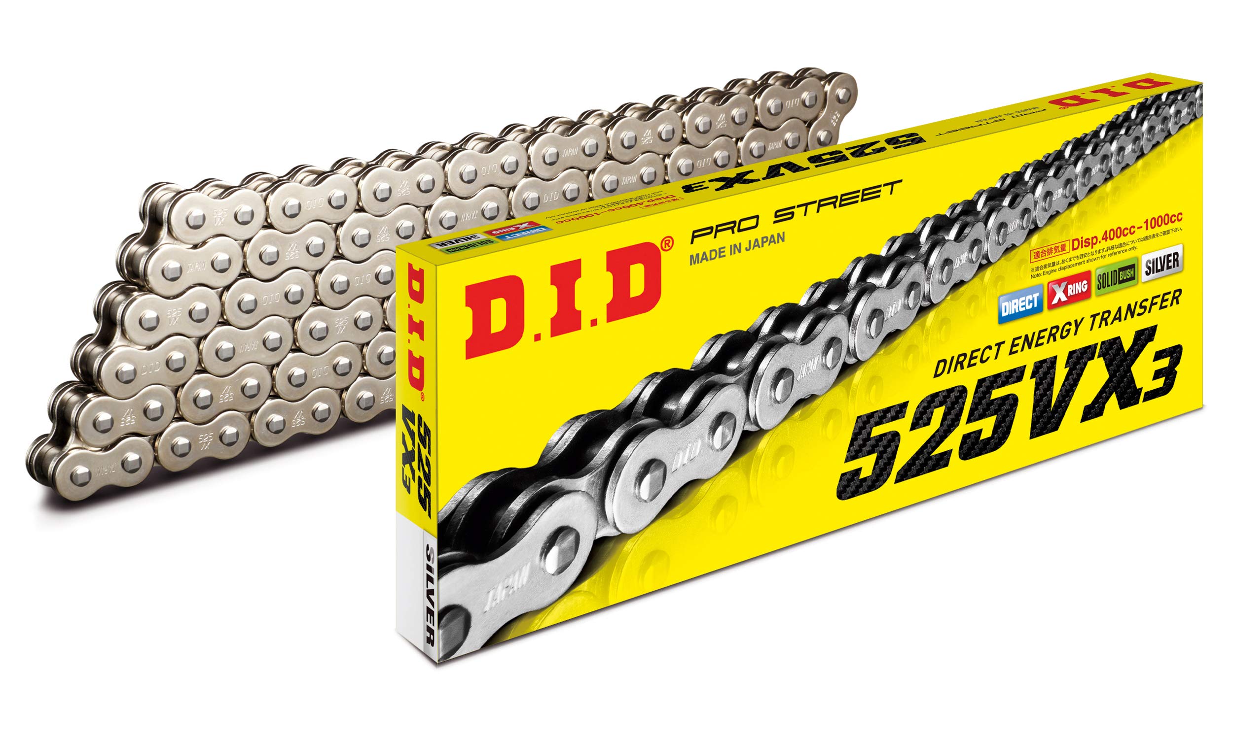 Motorcycle Chain Caulk Joint Included For Two Wheel Motorcycles D.I.D 525VX3-102ZB S&S (Silver)
Motorcycle Chain Caulk Joint Included For Two Wheel Motorcycles D.I.D 525VX3-102ZB S&S (Silver)