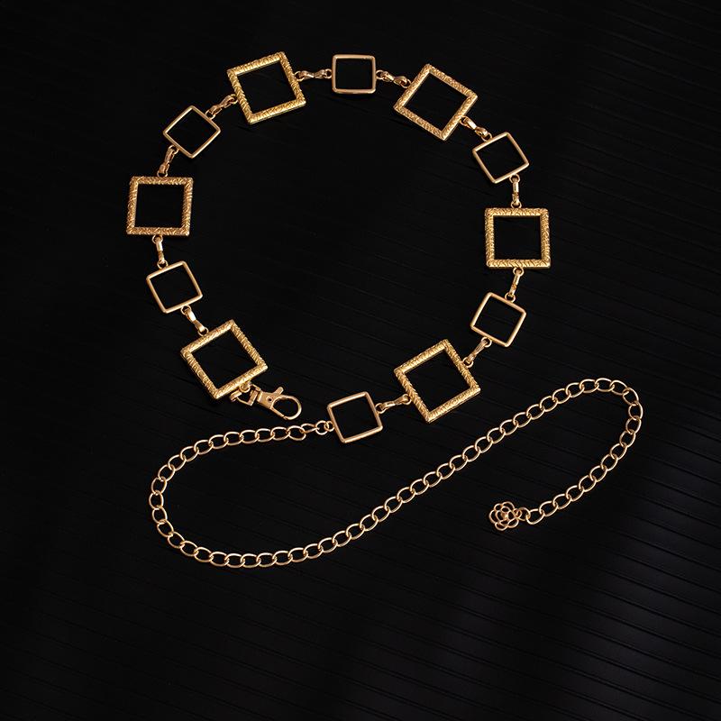 Fashion Hollow Square Wind Metal Waist Chain Women S Skirt Decorative Belt Dress Waist Pant Chain
Fashion Hollow Square Wind Metal Waist Chain Women S Skirt Decorative Belt Dress Waist Pant Chain