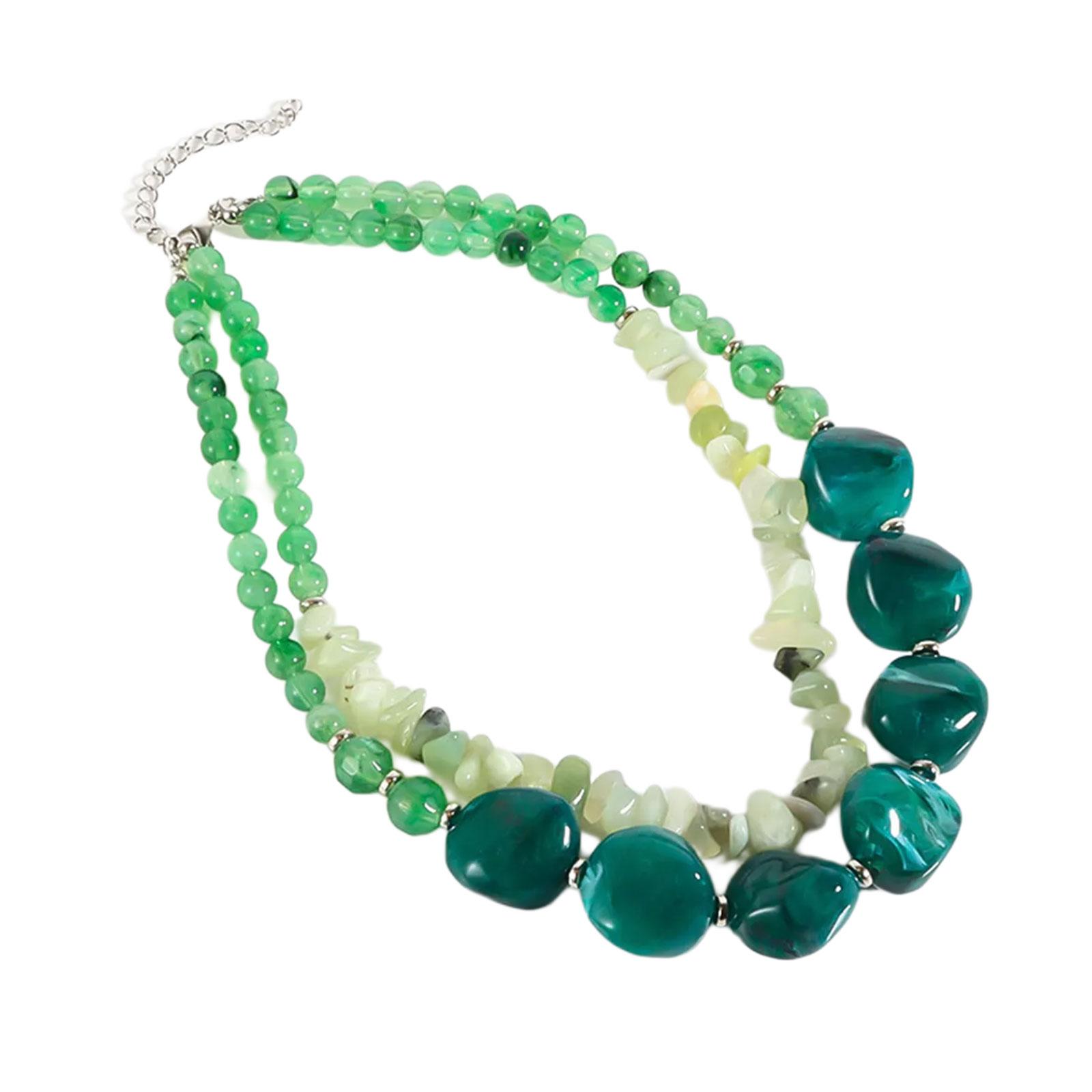 Bold Double Strand Green Resin Beaded Necklace Unique Vintage Neckchain Accessory Gift For Evening Event 1
Bold Double Strand Green Resin Beaded Necklace Unique Vintage Neckchain Accessory Gift For Evening Event 1