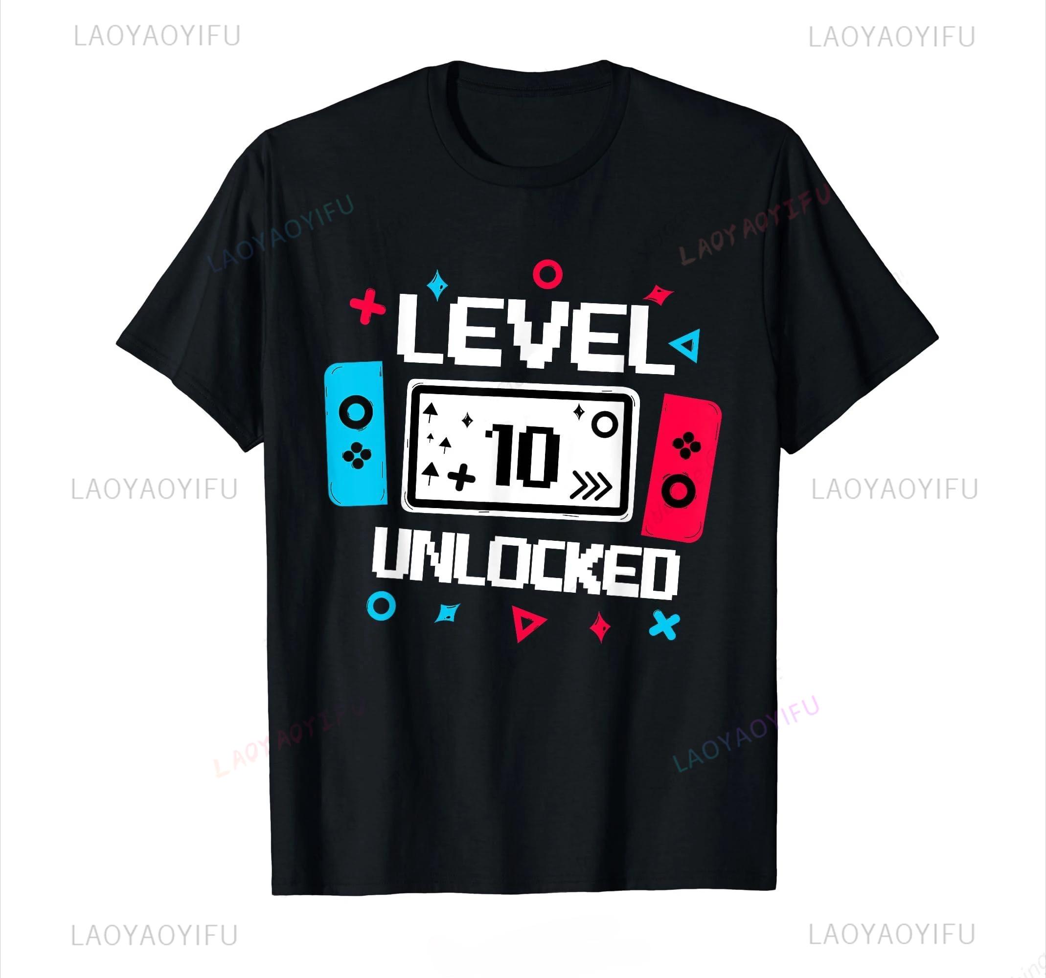 Level 10 Unlocked Gamer 10th Birthday Gift Video Game Lovers Mens Clothing Loose Tshirt Funny Round Man Printed Streetwear Tee 4XL
Level 10 Unlocked Gamer 10th Birthday Gift Video Game Lovers Mens Clothing Loose Tshirt Funny Round Man Printed Streetwear Tee 4XL
