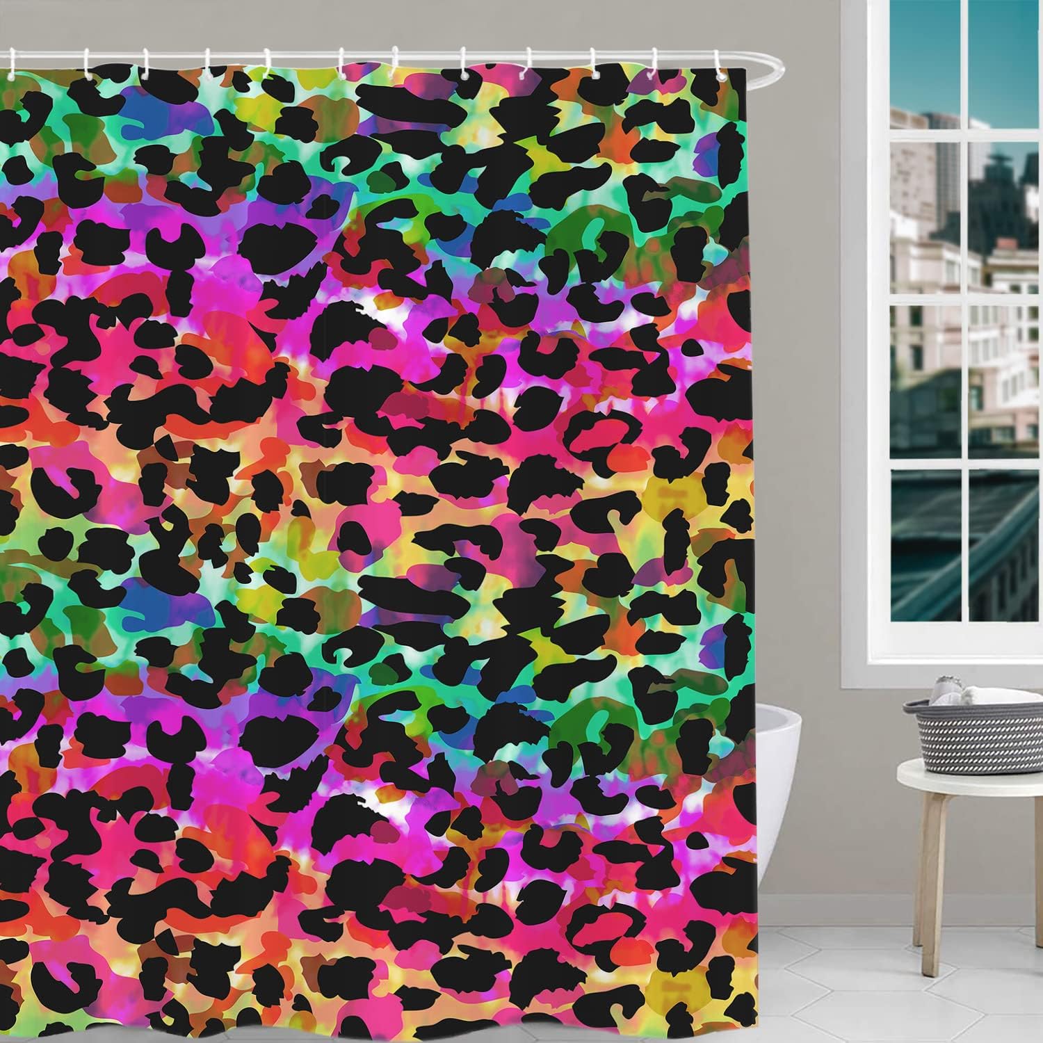 Rainbow Leopard Print Shower Curtain Bold Colorful Pattern Fashion Statement Bathroom Decor Vibrant Tie Dye Style Water W60H190(CM)-1 Pcs
Rainbow Leopard Print Shower Curtain Bold Colorful Pattern Fashion Statement Bathroom Decor Vibrant Tie Dye Style Water W60H190(CM)-1 Pcs