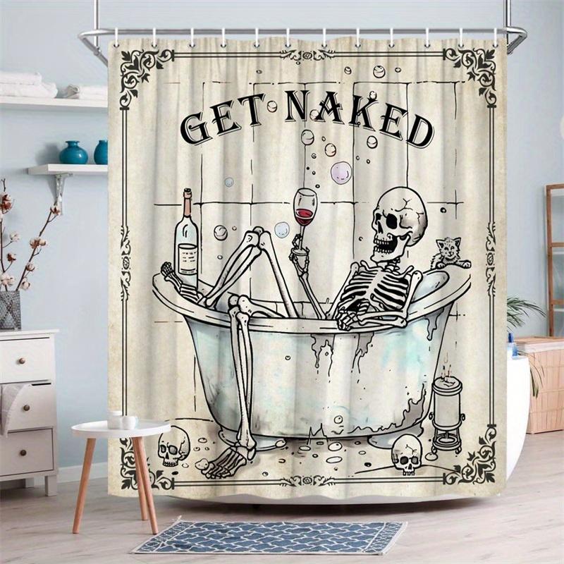 Unique Skeleton Get Naked Waterproof Shower Curtain, Fun Halloween Design For Quirky Bathroom Decor W60H190(CM)-1 Pcs
Unique Skeleton Get Naked Waterproof Shower Curtain, Fun Halloween Design For Quirky Bathroom Decor W60H190(CM)-1 Pcs