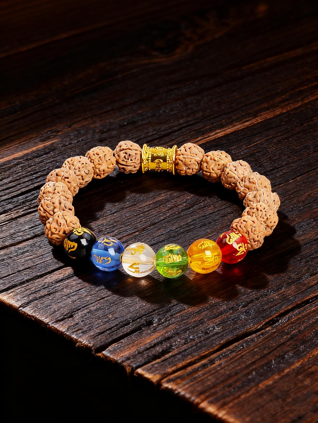 Natural Stone Bracelet Vajra Bodhi Rudraksha With 7 Chakra Crystal Six True Words Bead For Vigour Protection Spiritual Jewelry 10mm Beads&19cm(7.48inch)
Natural Stone Bracelet Vajra Bodhi Rudraksha With 7 Chakra Crystal Six True Words Bead For Vigour Protection Spiritual Jewelry 10mm Beads&19cm(7.48inch)