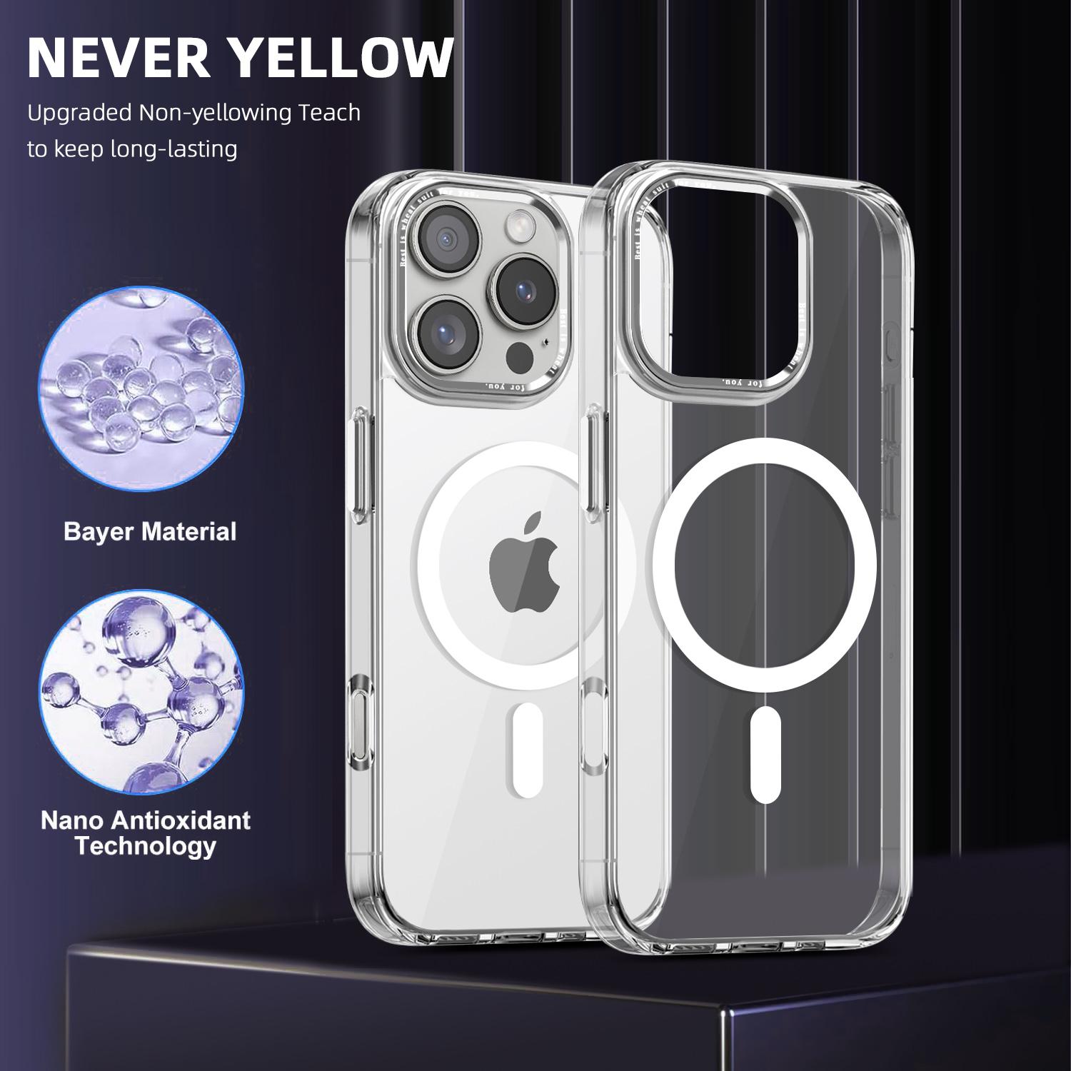 For iPhone 16 Pro Max Case Compatible with MagSafe TPU+PC Transparent Phone Cover Transparent
For iPhone 16 Pro Max Case Compatible with MagSafe TPU+PC Transparent Phone Cover Transparent