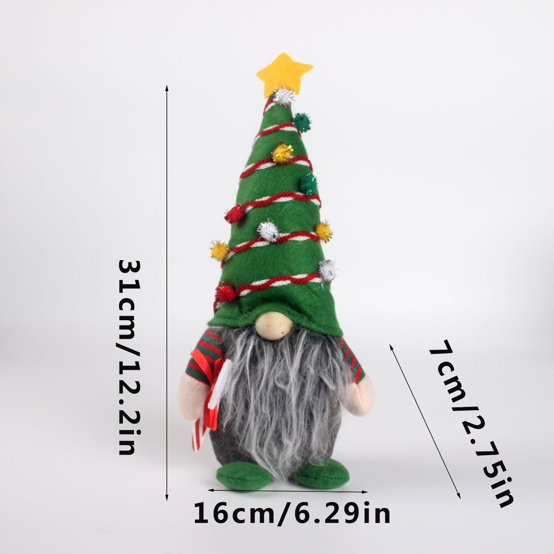 Зимнее Рождественское Украшение Гном, Плюшевая Кукла Декор, Стоячее Украшение Короткой Елки, Праздничное Украшение Дома, Праздничный Зимний Декор