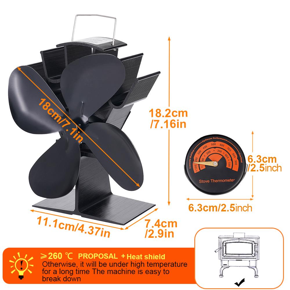 6-лопастной вентилятор для камина и термометр, работающий от тепла, экологически эффективное распределение тепла, экологичный для дома, улицы
6-лопастной вентилятор для камина и термометр, работающий от тепла, экологически эффективное распределение тепла, экологичный для дома, улицы