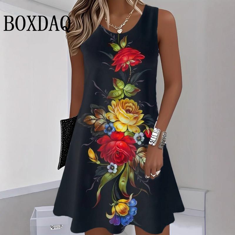 Sundress Casual Every Day Wear Flower Print Dress Women Sleeveless Loose A-Line Dresses Summer Fashion O-Neck Vest Street Dress L
Sundress Casual Every Day Wear Flower Print Dress Women Sleeveless Loose A-Line Dresses Summer Fashion O-Neck Vest Street Dress L