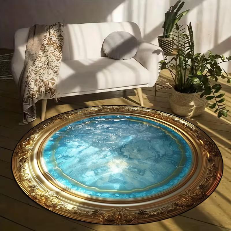 3D Illusion Water Rug, Round Blue Sparkling Pool Design Carpet Unique Home Decor Floor Mat for Living Room Bedroom 60cmx60cm
3D Illusion Water Rug, Round Blue Sparkling Pool Design Carpet Unique Home Decor Floor Mat for Living Room Bedroom 60cmx60cm